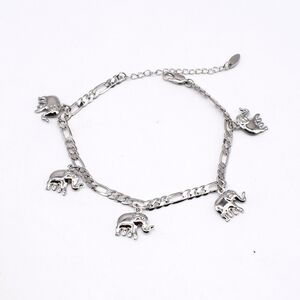 Chic Silver Elephant Charm Bracelet Anklet 10 Inches